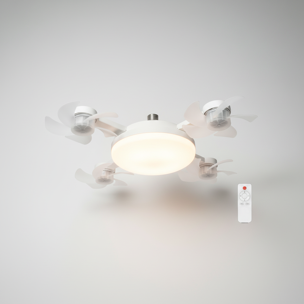 Drone Ceiling Fan Light with Remote & E27 LED