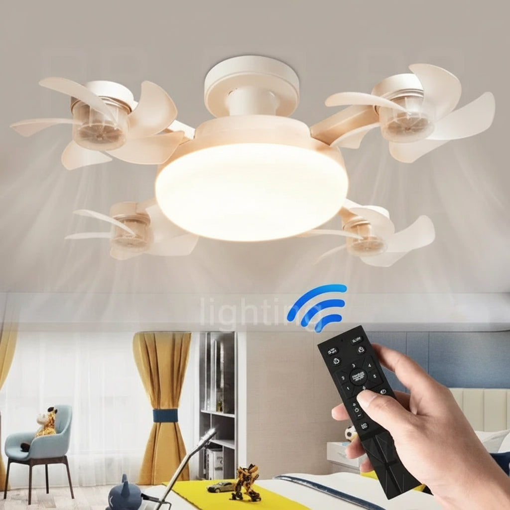 Drone Ceiling Fan Light with Remote & E27 LED