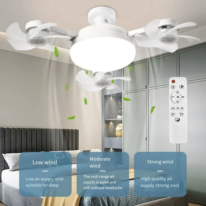 Drone Ceiling Fan Light with Remote & E27 LED