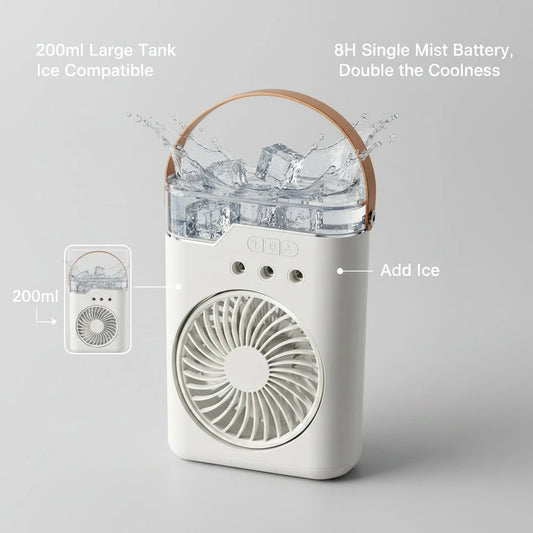 Portable Mist Cooling Fan – 5-Speed Mini Air Cooler with Humidifier