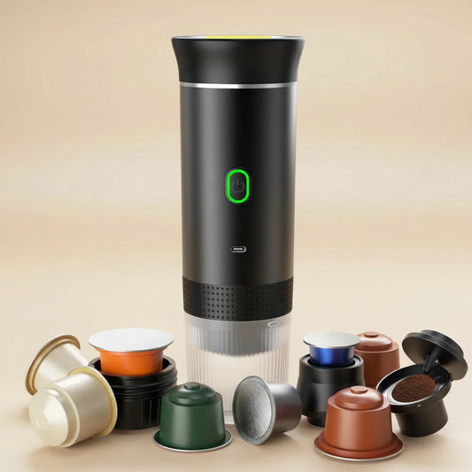 Portable Wireless Espresso Coffee Maker – 3-in-1 Electric Coffee Machine for Travel, Home & Car