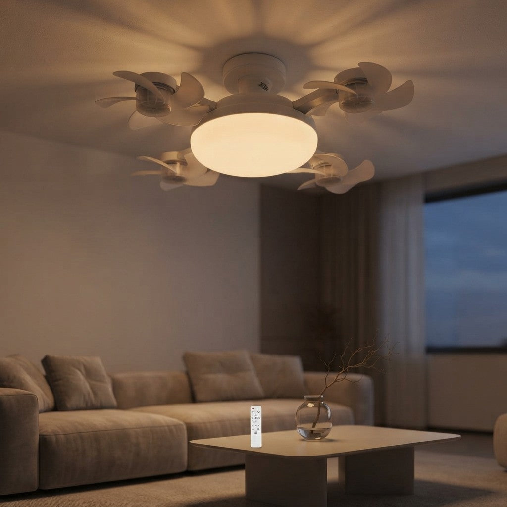 Drone Ceiling Fan Light with Remote & E27 LED